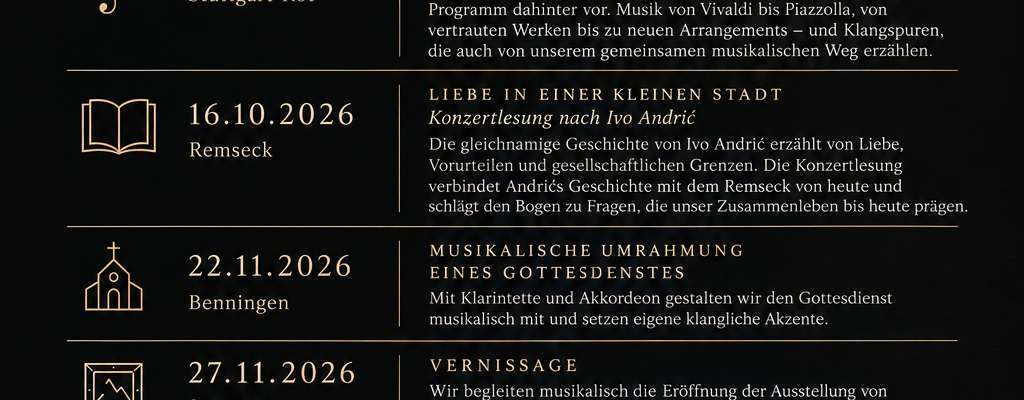 Saves the dates - Konzerte 2026/2027